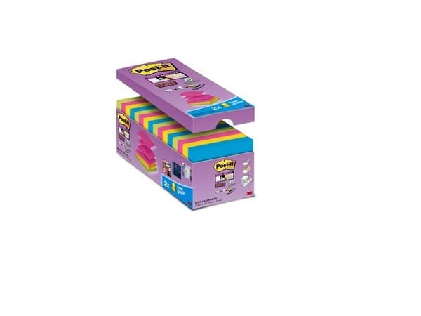Post-It 7100234249, Torg, Blå, Grön, Rosa, Gul, papper, 76 mm, 76 mm, 90 ark