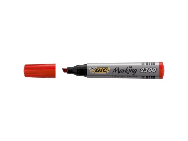 BIC Marking 2300 - Markering - permanent - röd - alkoholbaserat bläck - 3.1-5.3 mm - paket med 12