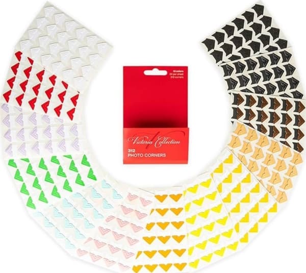 Victoria Collection Victoria Collection photo corners 312pcs, multicolor