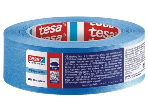 Blå maskeringstape innvendig og utvendig UV7days 50m:38mm 04431-00001-00