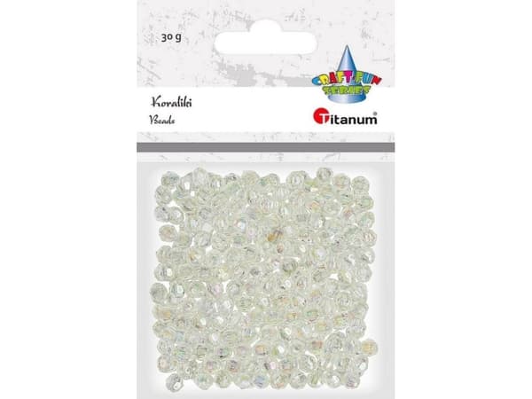 Titanum plastfasettpärlor 30 g vita