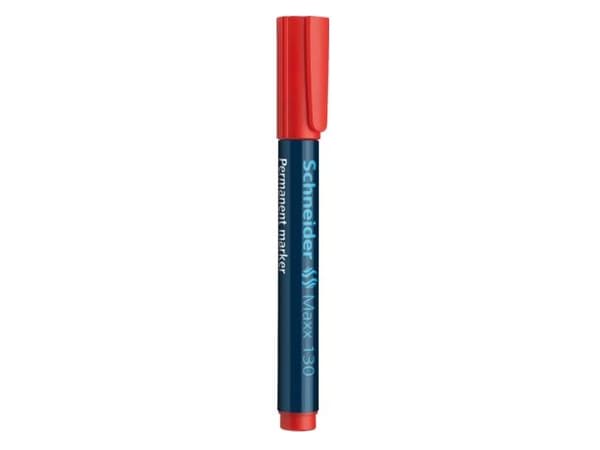 Schneider Schreibgeräte Maxx 130, röd, projektilspets, svart, röd, 1 mm, 3 mm, kartong, glas, metall, papper, plast, trä