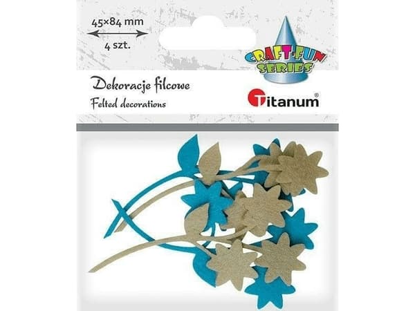 Titanum Filt blommor med gren mix 4st