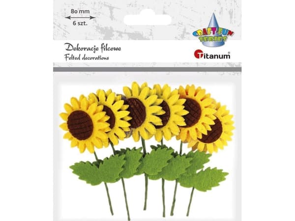 Titanum filt 3D solrosor 80mm gul 6st
