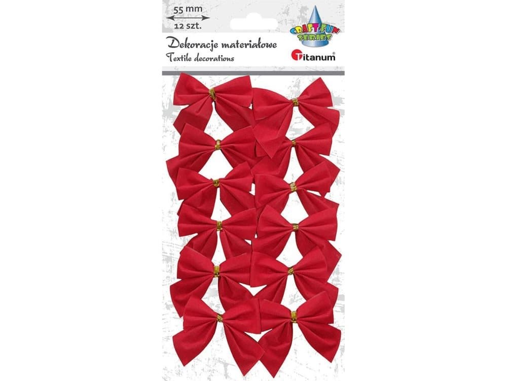 Titanum Fabric bow 55mm 12pcs red