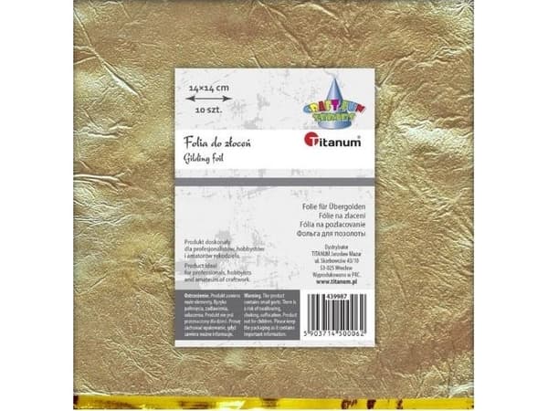 Titanum Gold folieark 14x14cm 10st
