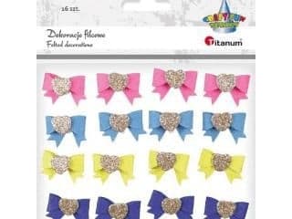 Titanum Felt bows 3D self-adhesive 30x20mm mix 16pcs