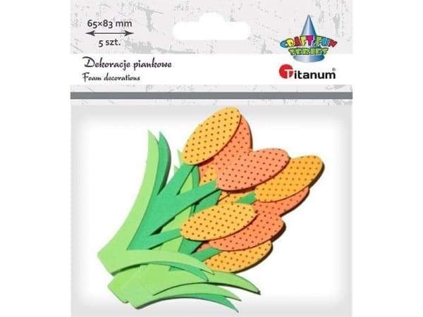 Titan 3D skumblomster 65x83mm 5 stk