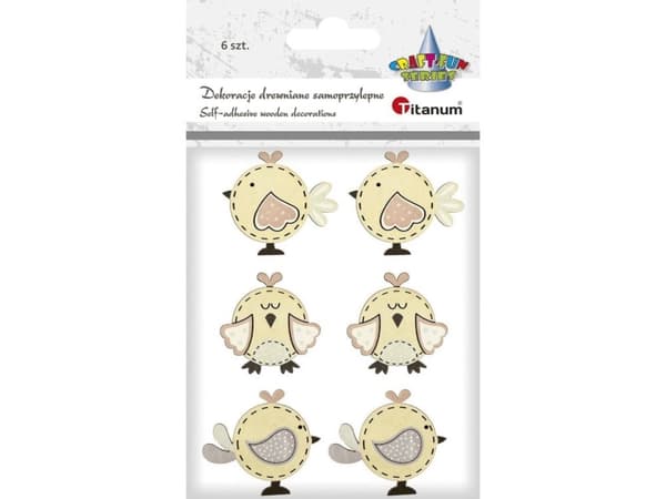 Titanum puulinnut 42x38/36x37/42x37mm mix 6kpl 6kpl