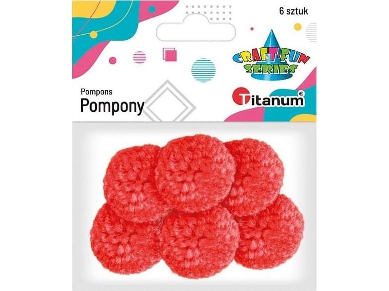 Titanum Yarn pompoms 3cm red 6pcs
