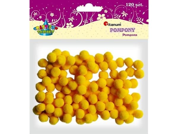 Titan Polyester pomponger 10mm 120stk gul CRAFT-FUN