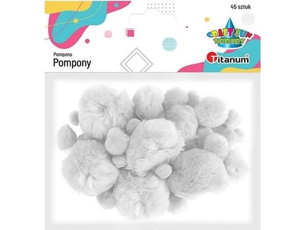 Titanum Akryyli pompulat valkoinen 45kpl.