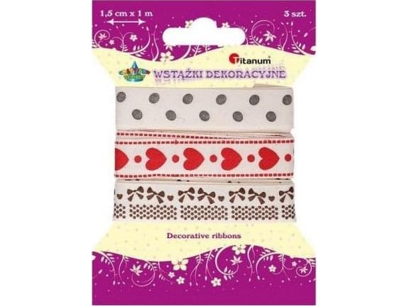 Titanum Grosgrain ribbon 15mm x1m mix of designs
