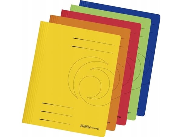 Herlitz 11037181, A4, Fotoark kartong, Blå, Grønn, Oransje, Rød, Gult, 10 stykker