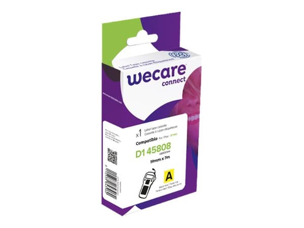 Wecare connect - Yellow background with black letters - Rull (1,9 cm x 7 m) 1 rull(er) tapepatron - for DYMO LabelMANAGER 360D, 420P; DYMO LabelWrite