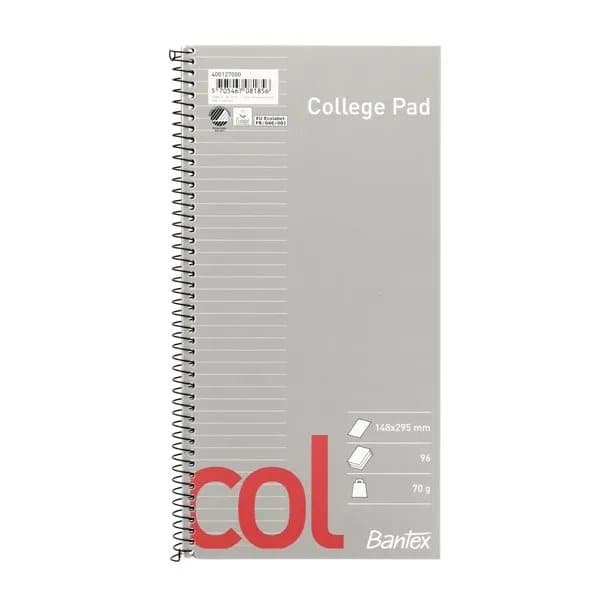 BANTEX COL KOLLEGIEBLOK, 148X295, LINJERET, UHULLET