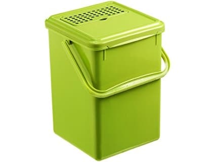 Biojäteastia, Rotho, tummanvihreä, muovia, 9 litraa, kannessa hiilisuodatin, muovikahva