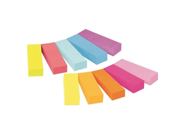 Post-it 670-10AB - Sidmarkerare - 12.7 x 47.6 mm - 500 ark (5 x 100) - sorterade ljusa färger