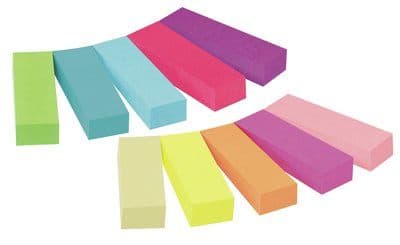 Post-it 670-10AB - Sidmarkerare - 12.7 x 47.6 mm - 500 ark (5 x 100) - sorterade ljusa färger