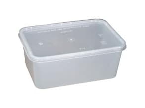 Plastbakke 1000 ml 120x175x70 mm Klar Nudelbakke til Microovn med Låg,250 stk/krt