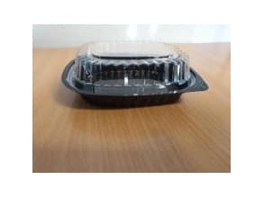 Sushibakke 300 ml 177x148x57 mm PP Sort m/Højt låg Lille,8 pk x 50 Stk/Krt