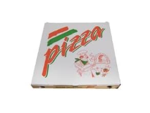 Pizzaæske 29x29x3 cm Hvid med Tryk Pizza Buon Appetito - (100 stk.)