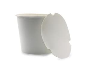 Bäger popcornbæger rundt 4,1 ltr Ø205 mm H175 mm neutral Pap/PE Hvid med låg,114 stk/krt