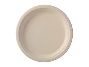Tallerken rund Ø23 cm med flad kant bagasse Greaseproof FF beige,125 stk/ps - (125 stk.)