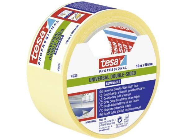 tesa UNIVERSAL REMOVABLE 04939-00002-11 Mattoteippi tesa® Professional Valkoinen (L x S) 10 m x 50 mm 1 kpl