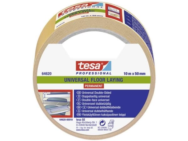 tesa UNIVERSAL PERMANENT 64620-00018-11 Mattoteippi tesa® Professional Valkoinen (L x S) 10 m x 50 mm 1 kpl 1 kpl