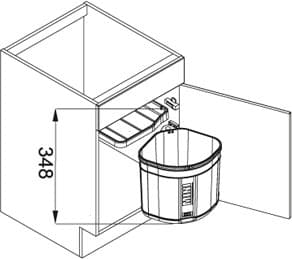 Franke Sorter Mini, 17 l, Rektangulær, Plast, Sort, 300 mm, 300 mm