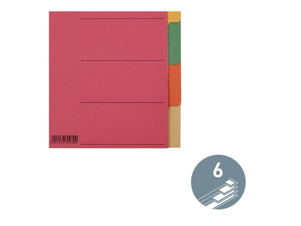 Leitz 43580000, Tyhjä välilehtihakemisto, Pahvi, Monivärinen, Muotokuva, 230 g/m², 225 mm