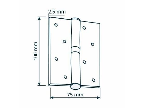 Haushalt Hinge Door 100X75x2.5 Sn Nickel Matt