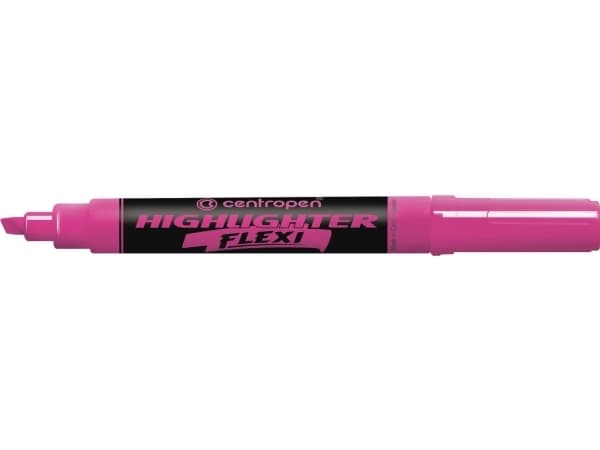Tekstmarker Centropen 8542 Pink Flexi Highlighter Soft Tip