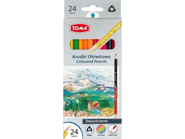 Double-sided pencil crayons 24 colors TOMA