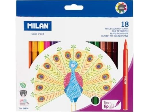 Milan Finspetspennor 18 färger 06F18 MILAN