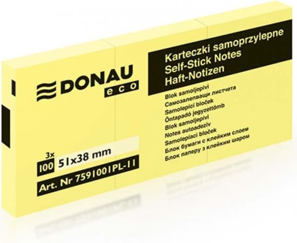 OFICIO Self-adhesive notebook 51x38 mm, pcs. 3 yellow cards
