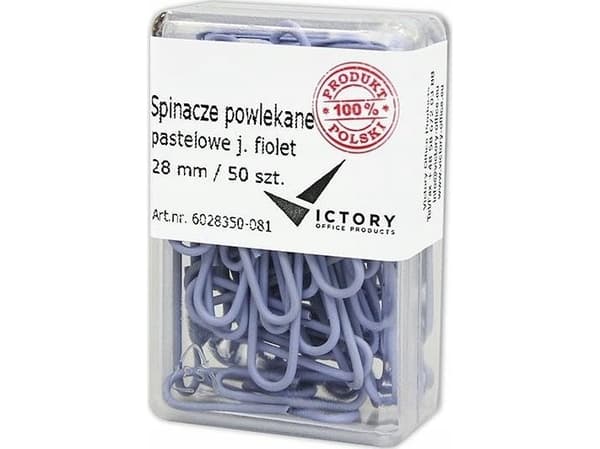 Victory Office Produkt VICTORY OFFICE KONTORKLIPPER 28MM 50 STK. RUND PASTELL LYS LILLA PLASTBEHOLDER