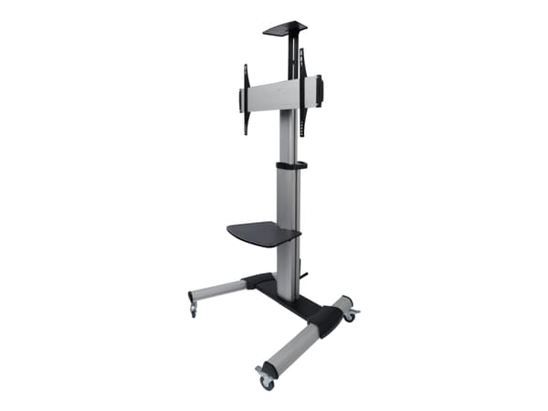 DELTACO Office - Vagn - för LCD-display - stål, plast, aluminium - grå - skärmstorlek: 37"-70" Svart
