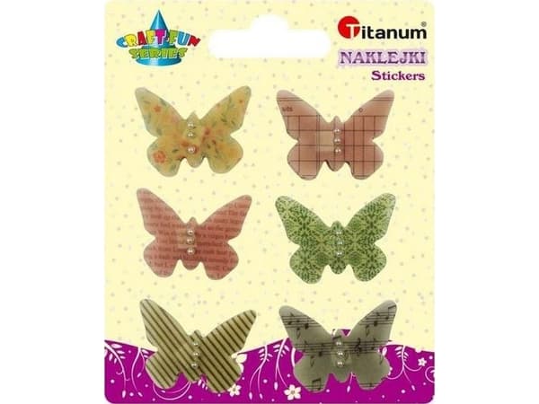 Titanum 3D folio tarrat perhoset 32x24mm mix 6kpl 6kpl