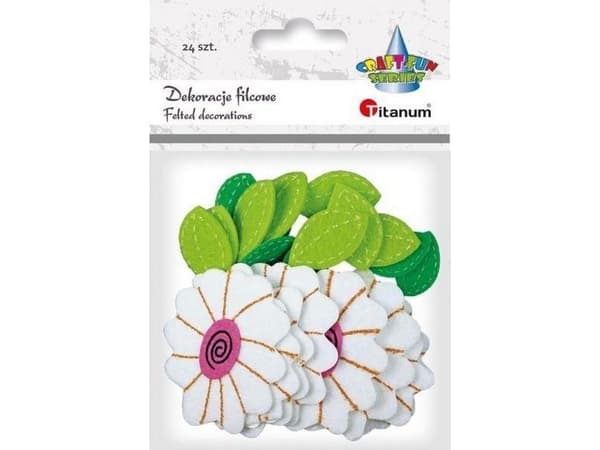 Titanum 3D-filtklistermärken blommor, blad mix 24st