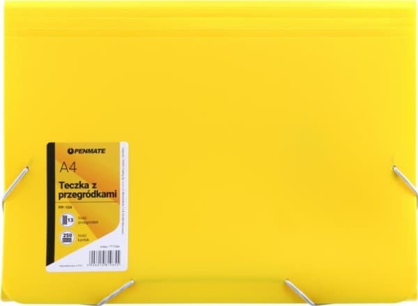 Penmate-mappe med rom A4 PP-104 gul