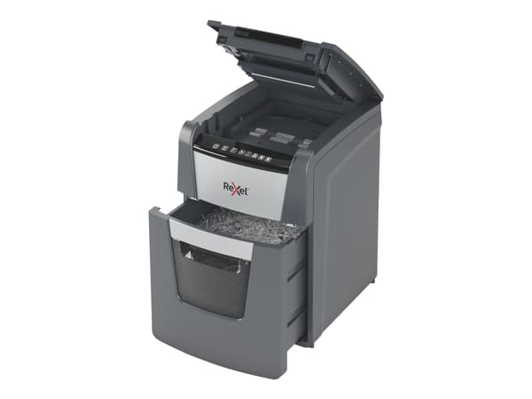 Rexel AutoFeed+ 90X, Ristiinleikkaava, 4x28 mm, 34 L, 90 arkkia, 55 dB, Kosketus