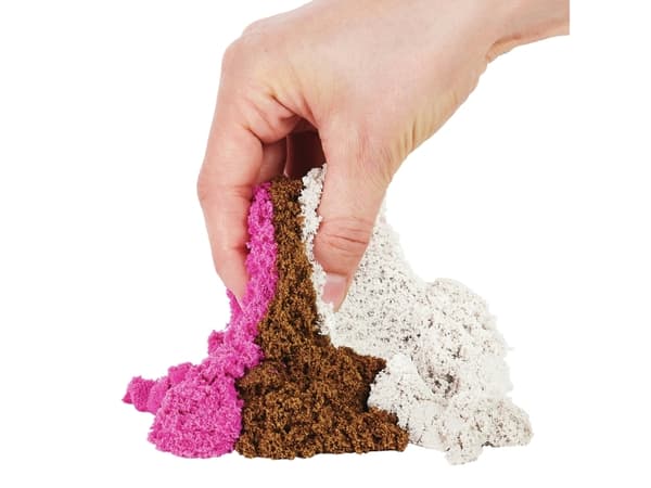 Kinetic Sand KNS ACK Ice Cream Scented Playset GML, Kinetisk sand for barn, 6 år, Ikke giftig, Brun, Rosa, Hvit