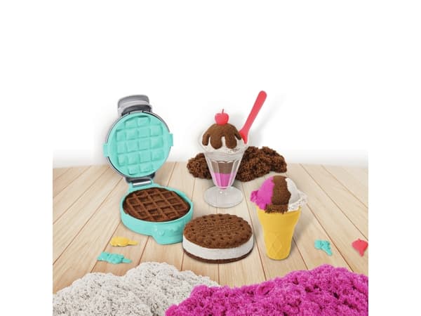 Kinetic Sand KNS ACK Ice Cream Scented Playset GML, Kinetisk sand for barn, 6 år, Ikke giftig, Brun, Rosa, Hvit