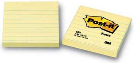 Post-it Block 675-YL 100x100mm linje, gul (3M0257)