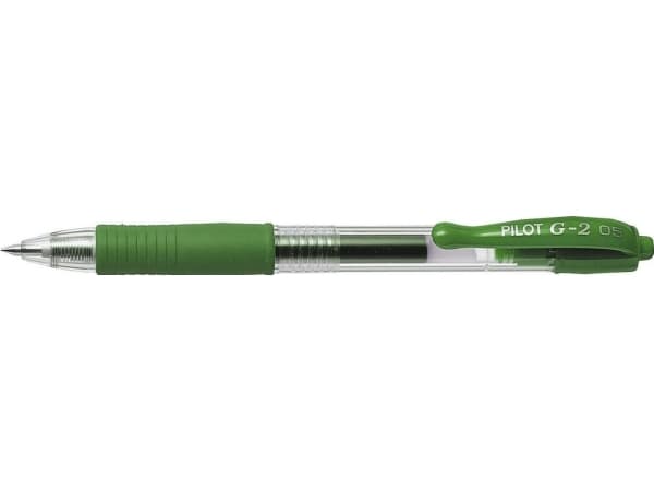 Pilot G-2 - Rollerball-penna - grön - gelbläck - 0.5 mm - extra fin - indragbar