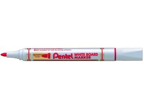 Pentel Marker for dry-wipe boards MW85, round tip, red (42K019B)