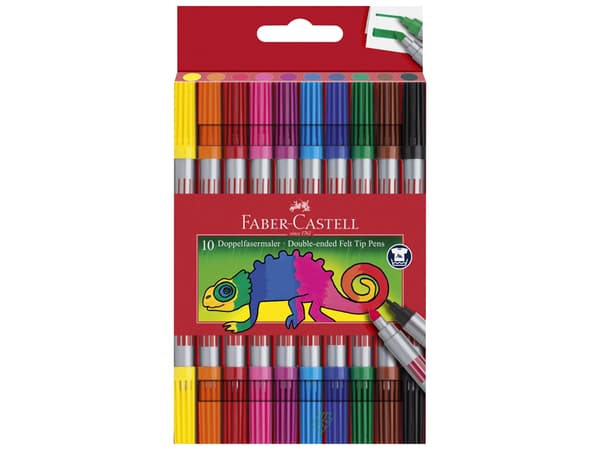 Dubbelspets Faber-Castell tjock/tunn 10 st. ass. färger