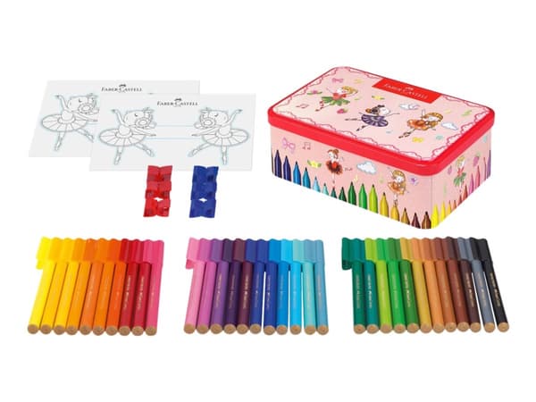 Tusser Faber-Castell Connector Ballerina 33 stk. ass. farver i metalæske